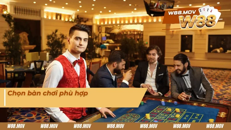 Lựa chọn bàn chơi tại Roulette W88